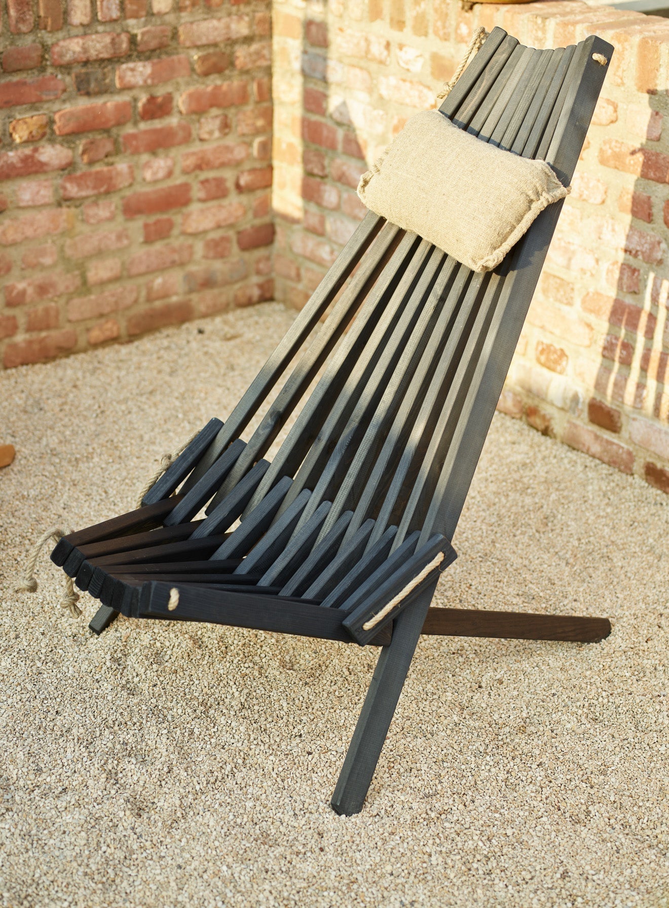 Scaun de exterior Harmen, uleiat negru