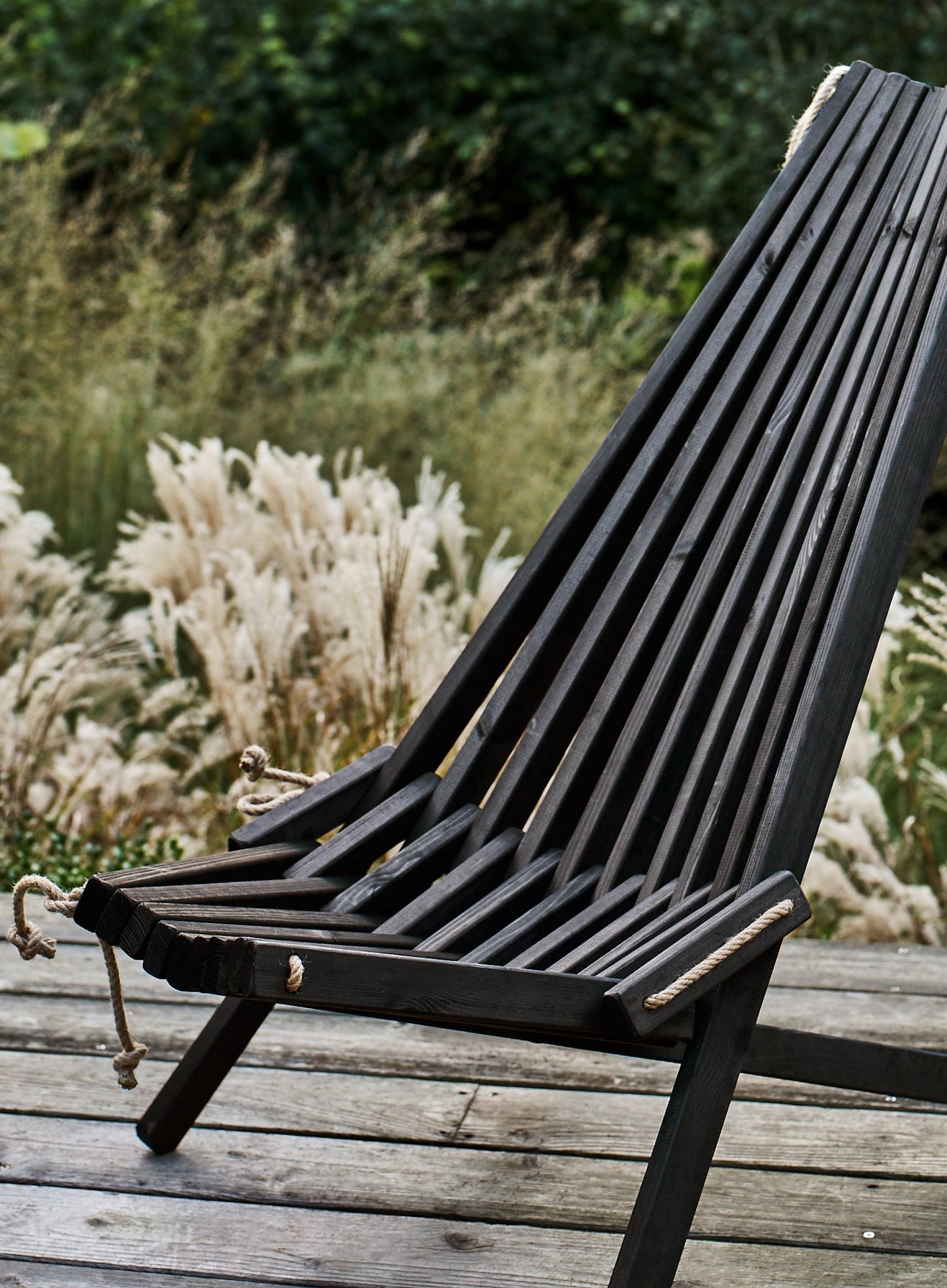 Scaun de exterior Harmen, uleiat negru
