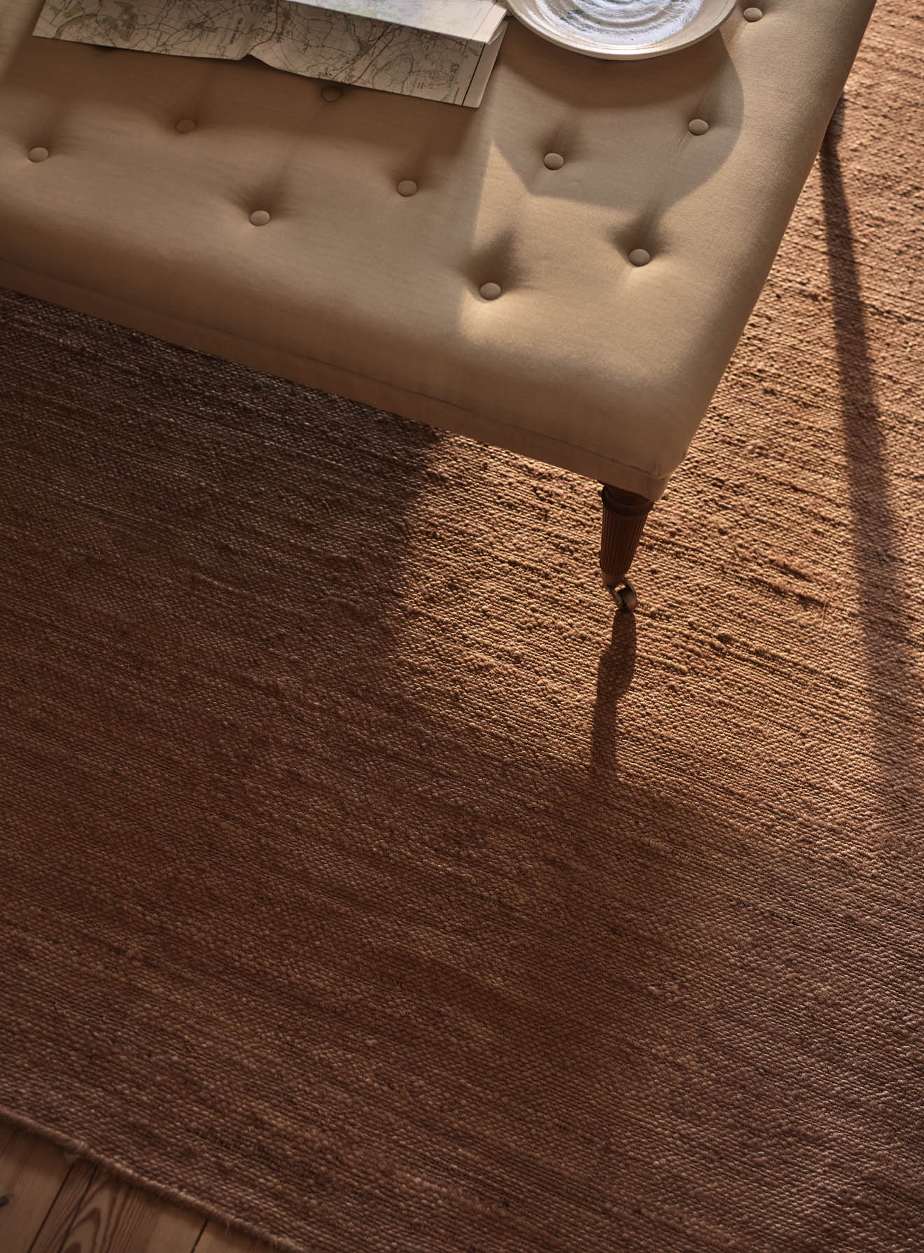 Camel Brown Jute Rug.