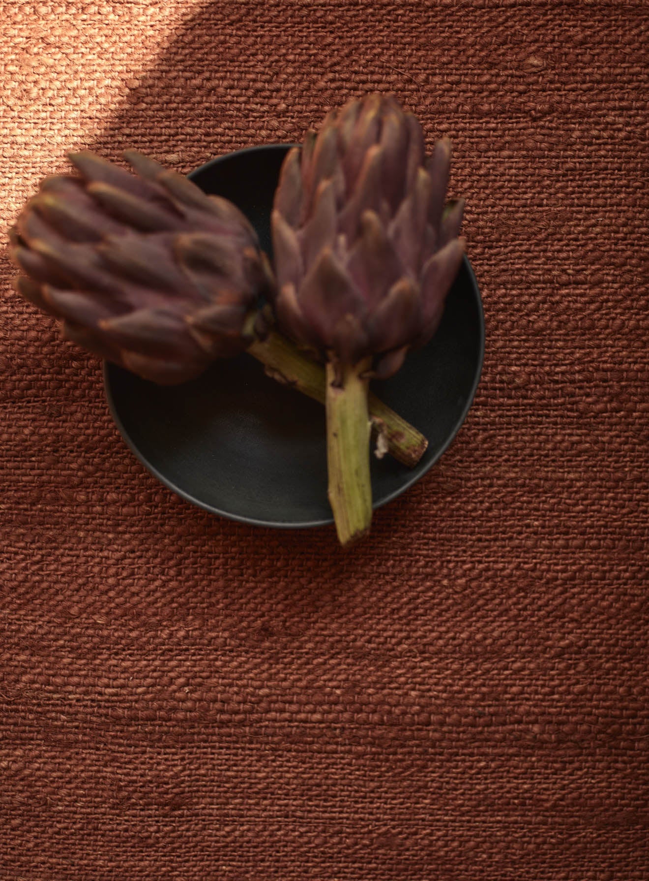 Rust Brown Jute Rug.