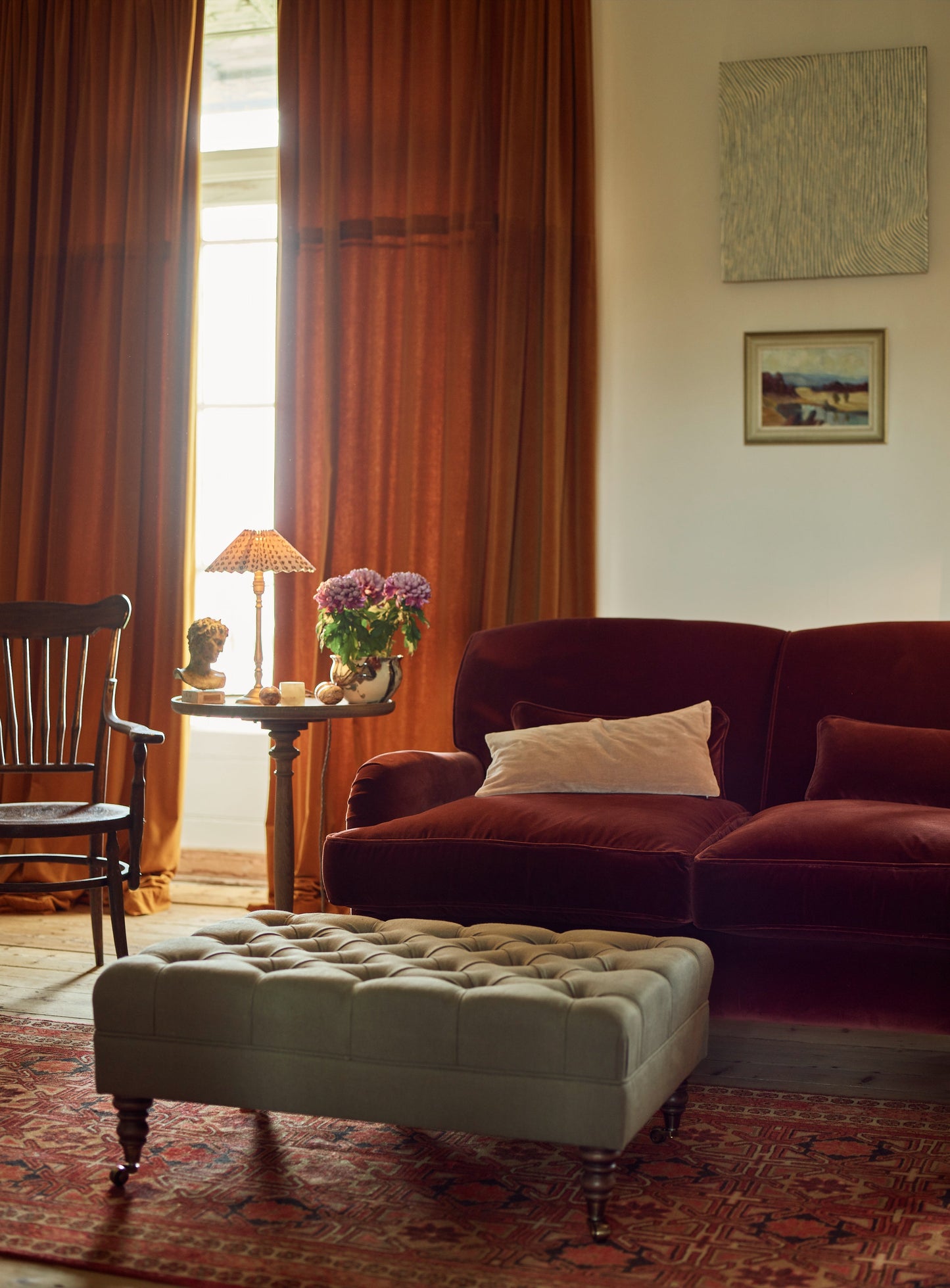 Taburet Elbert, Rust Velvet