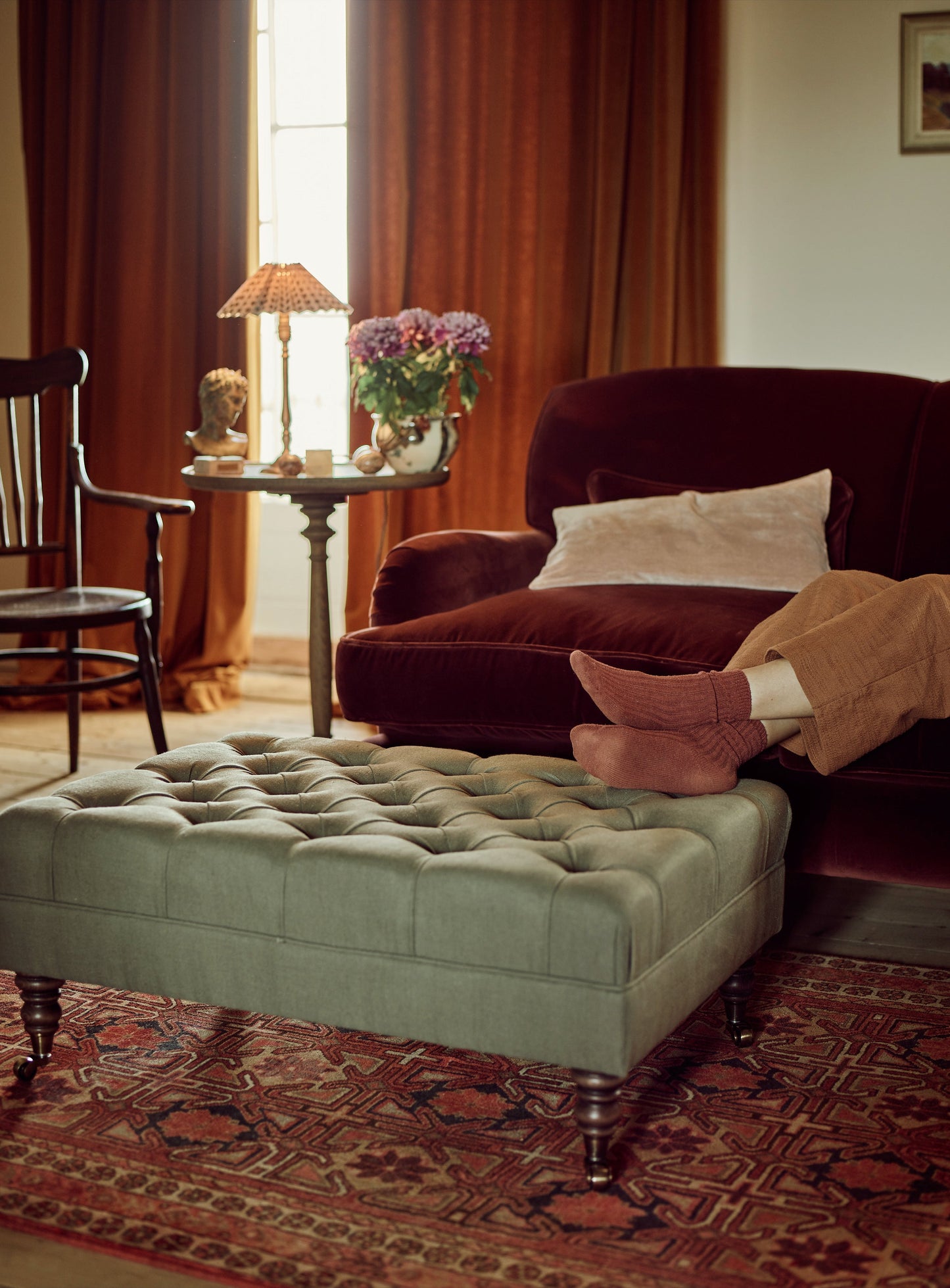 Taburet Elbert, Rust Velvet