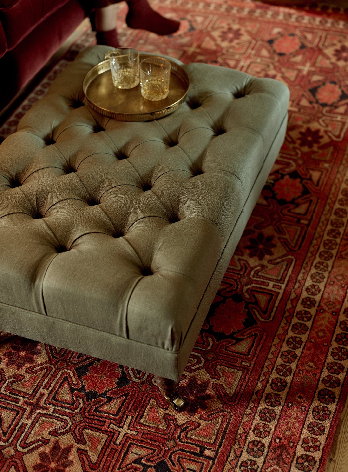 Taburet Elbert, Rust Velvet