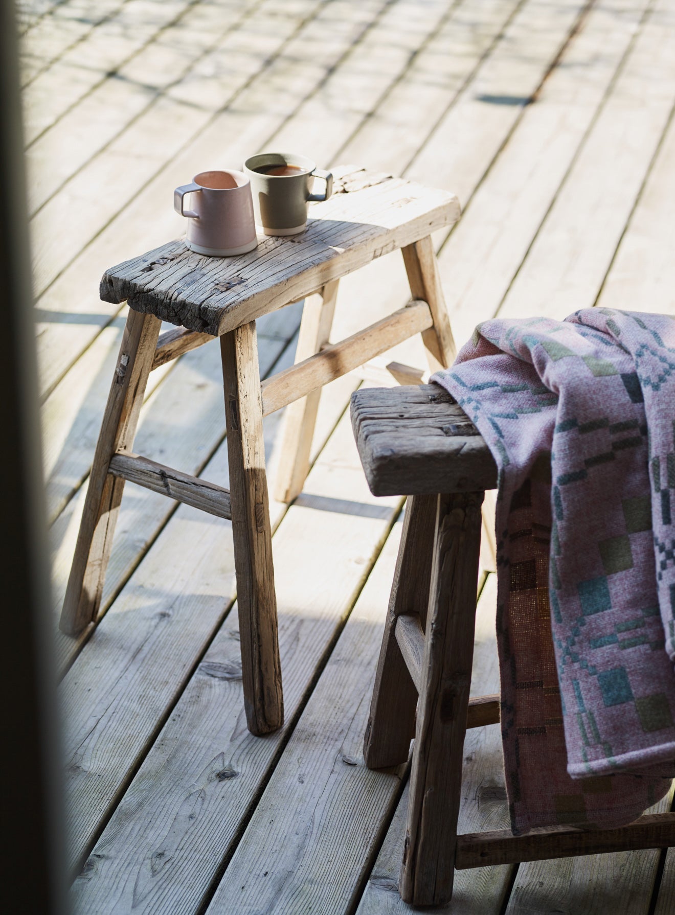 Taburet rustic Benvy, mic