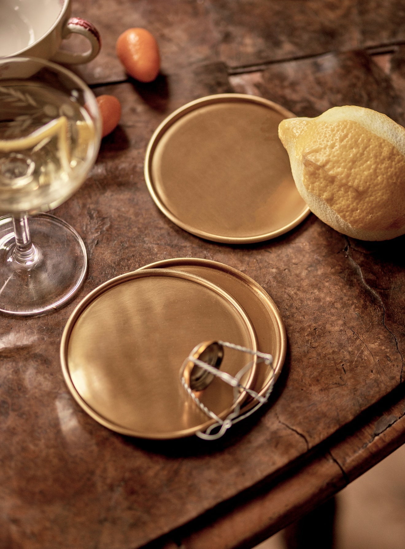 Lena Brass Coasters, set de patru