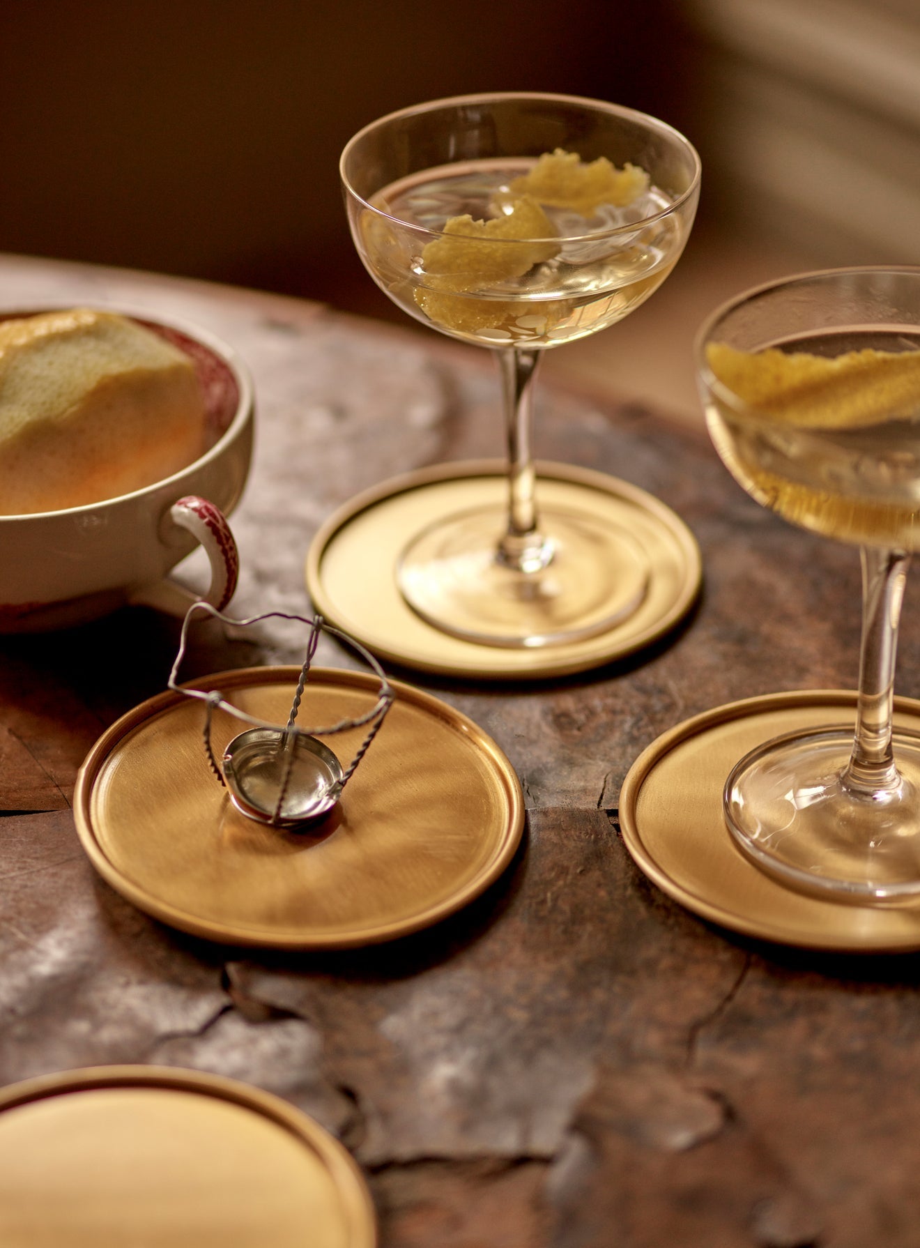 Lena Brass Coasters, set de patru
