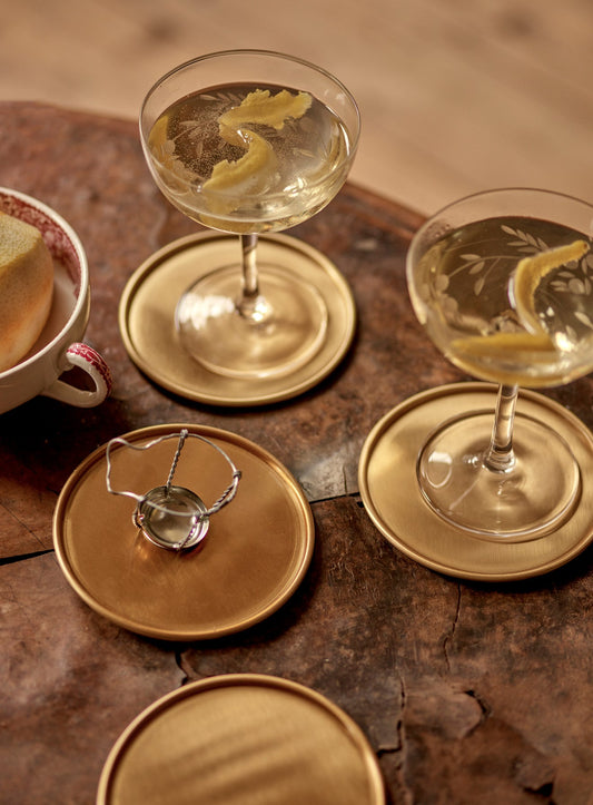 Lena Brass Coasters, set de patru
